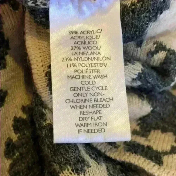 Loft Leaf Tan and Gray long Sleeve Sweater Dress S - Picture 9 of 10